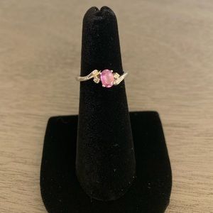 Pink Sapphire 14k White Gold Ring